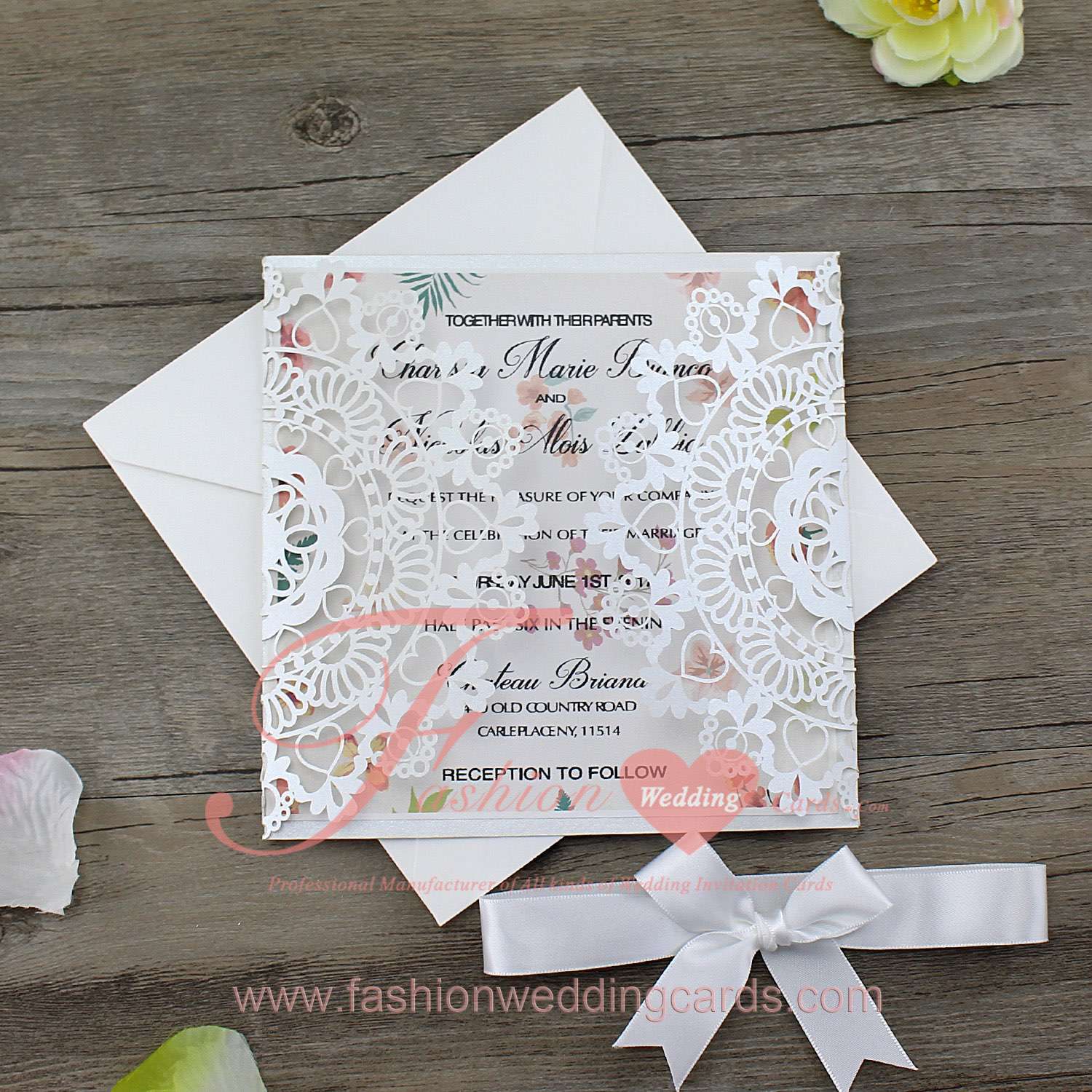 2017 Cheap Laser Cut Wedding Invitations UK
